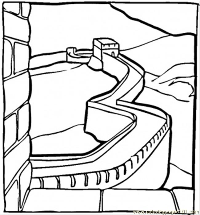 Great Chinese Wall Coloring Page 650x697 Great Chinese Wall Coloring Page
