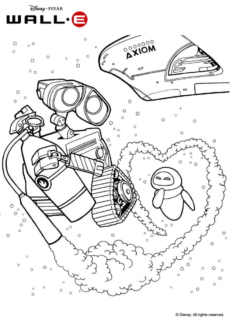 Wall E And Eve In Space Coloring Pages 754x1057 Wall E And Eve In Space Coloring Pages