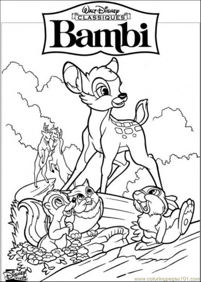 650x912 Bambi Walt Disney Coloring Page