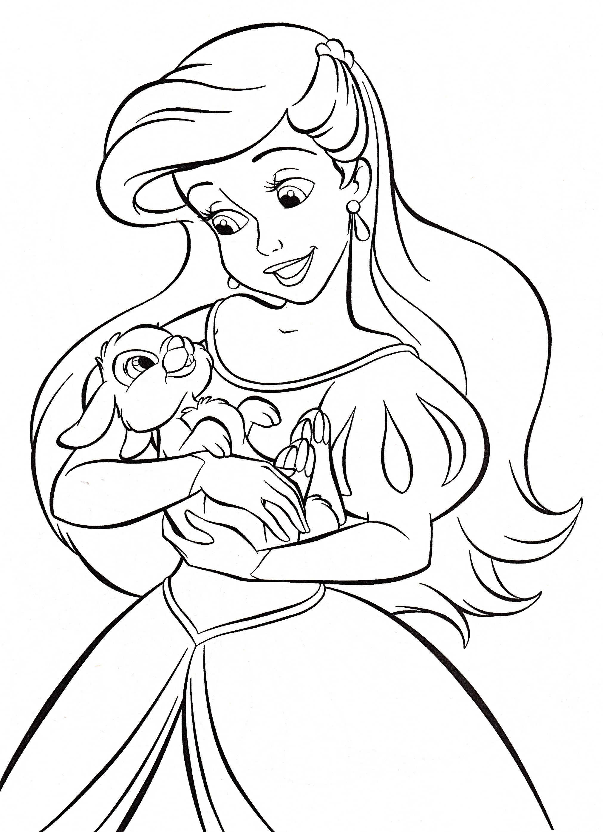 2022x2789 Walt Disney Coloring Pages Princess Ariel Walt Disney New