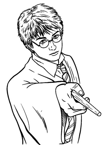 Harry Potter Wand Coloring Page Amp Coloring Book 350x488 Harry Potter Wand Coloring Page Amp Coloring Book