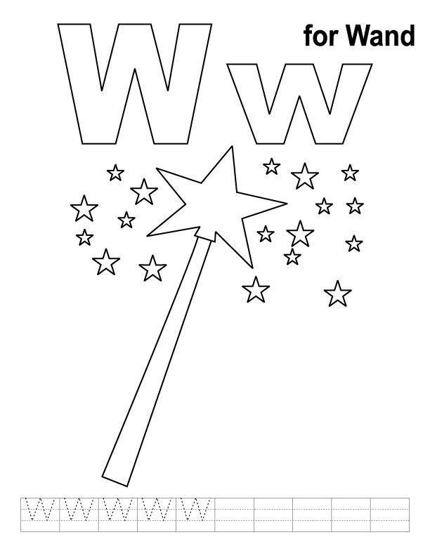 W For Wand Coloring Page With Handwriting Practice Teaching 612x792 W For Wand Coloring Page With Handwriting Practice Teaching