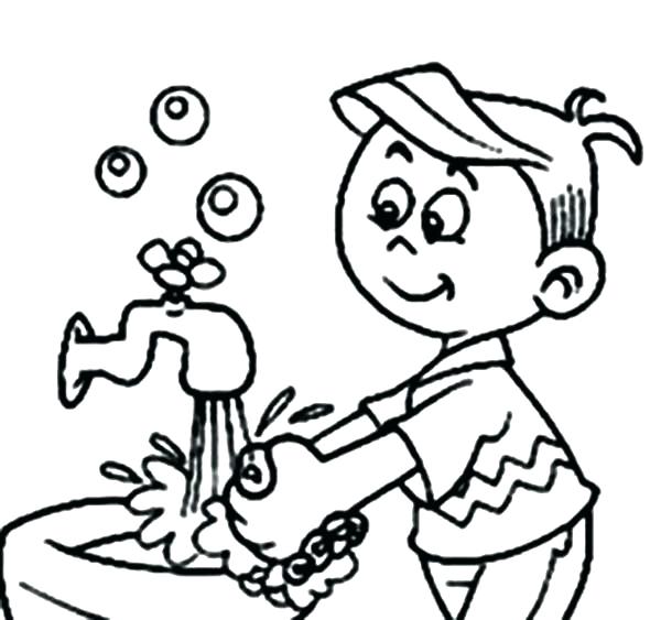 600x563 Hand Washing Coloring Pages Hand Washing Coloring Pages Coloring