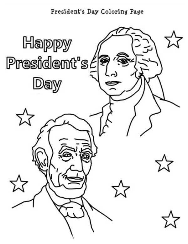 Happy Presidents Day With Lincoln And Washington Coloring Page 600x777 Happy Presidents Day With Lincoln And Washington Coloring Page