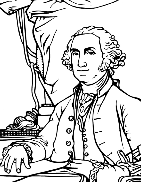 President George Washington Coloring Page 581x752 President George Washington Coloring Page