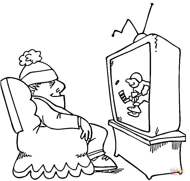 750x717 Watch Coloring Page Click The Watching Hockey Coloring Pages