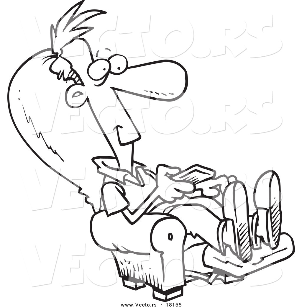 1024x1044 Vector Of A Cartoon Man Sitting In A Recliner And Watching Tv