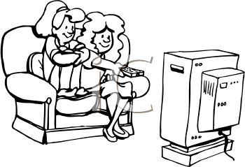 350x239 Girl Watching Tv Coloring Pages