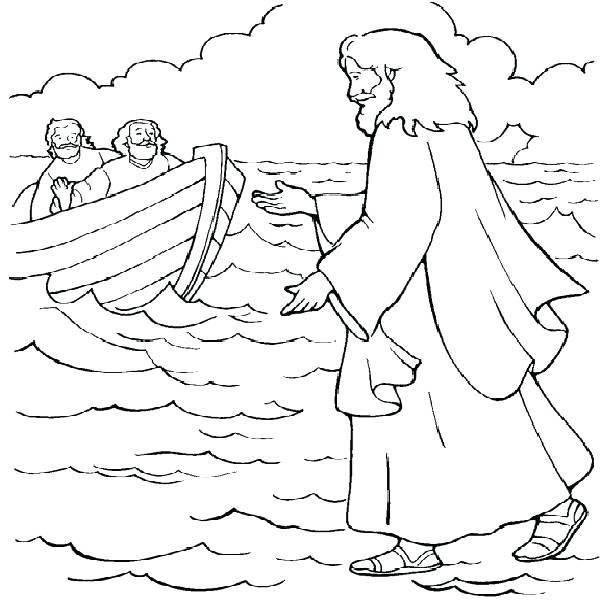 Water Coloring Page Coloring Pages For Peter Walks On Water 600x601 Water Coloring Page Coloring Pages For Peter Walks On Water
