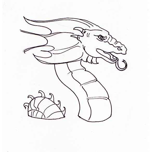 Dragon Head Coloring Page 600x582 Dragon Head Coloring Page