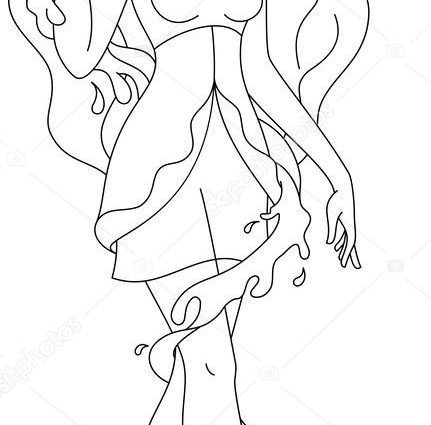 431x425 Water Fairy Coloring Pages Water Fairy Coloring Page Stock Vector