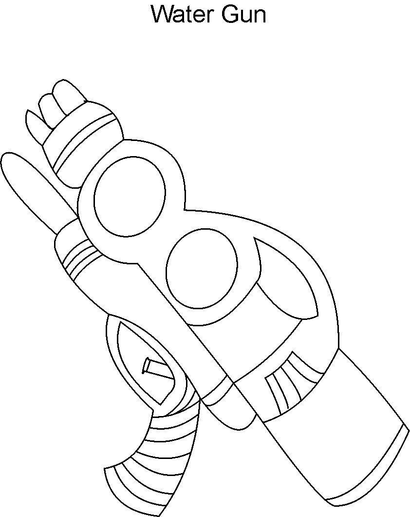 842x1060 Water Gun Coloring Printable Page For Kids