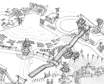 400x322 Amusement Park Map Coloring Page On Water Slide Pages Az