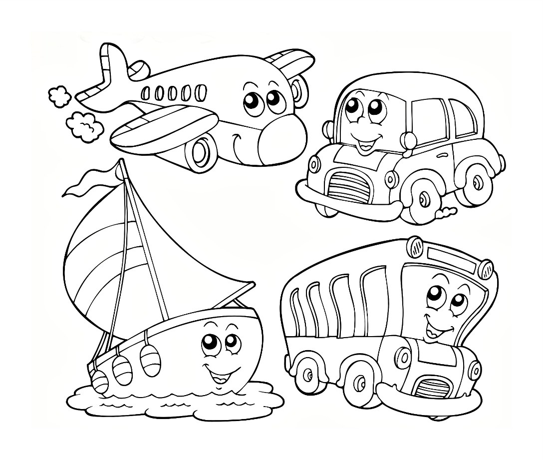 Preschool Coloring Pages Transportation