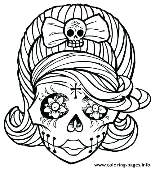 Watercolor Sugar Skull Tattoo Kids Coloring Printable Sugar Skull 500x547 Watercolor Sugar Skull Tattoo Kids Coloring Printable Sugar Skull