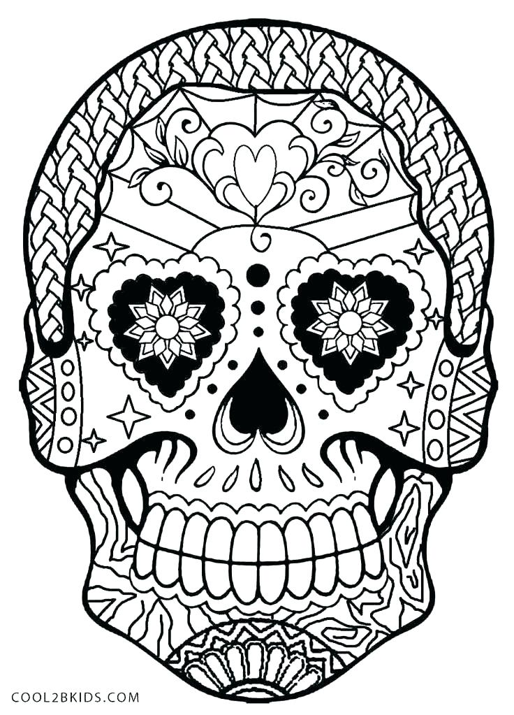 Color Skulls Coloring Pages Sugar Skulls Skull Colouring Page 736x1023 Color Skulls Coloring Pages Sugar Skulls Skull Colouring Page