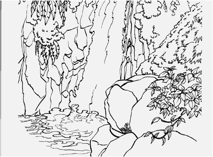 827x609 Nature Coloring Pages For Adults Pic Waterfall 7 Nature Printable