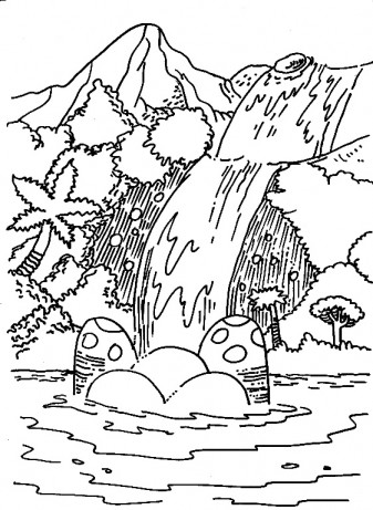 337x461 Waterfall Coloring Pages For Free