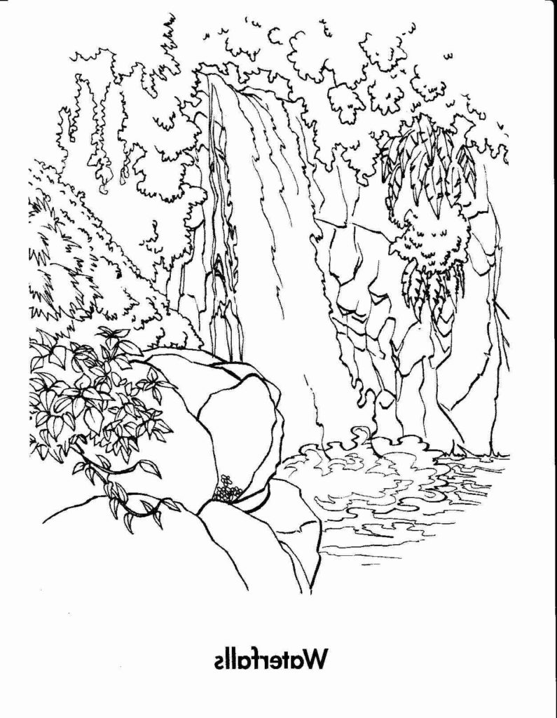 795x1024 Waterfall Coloring Page Get Bubbles