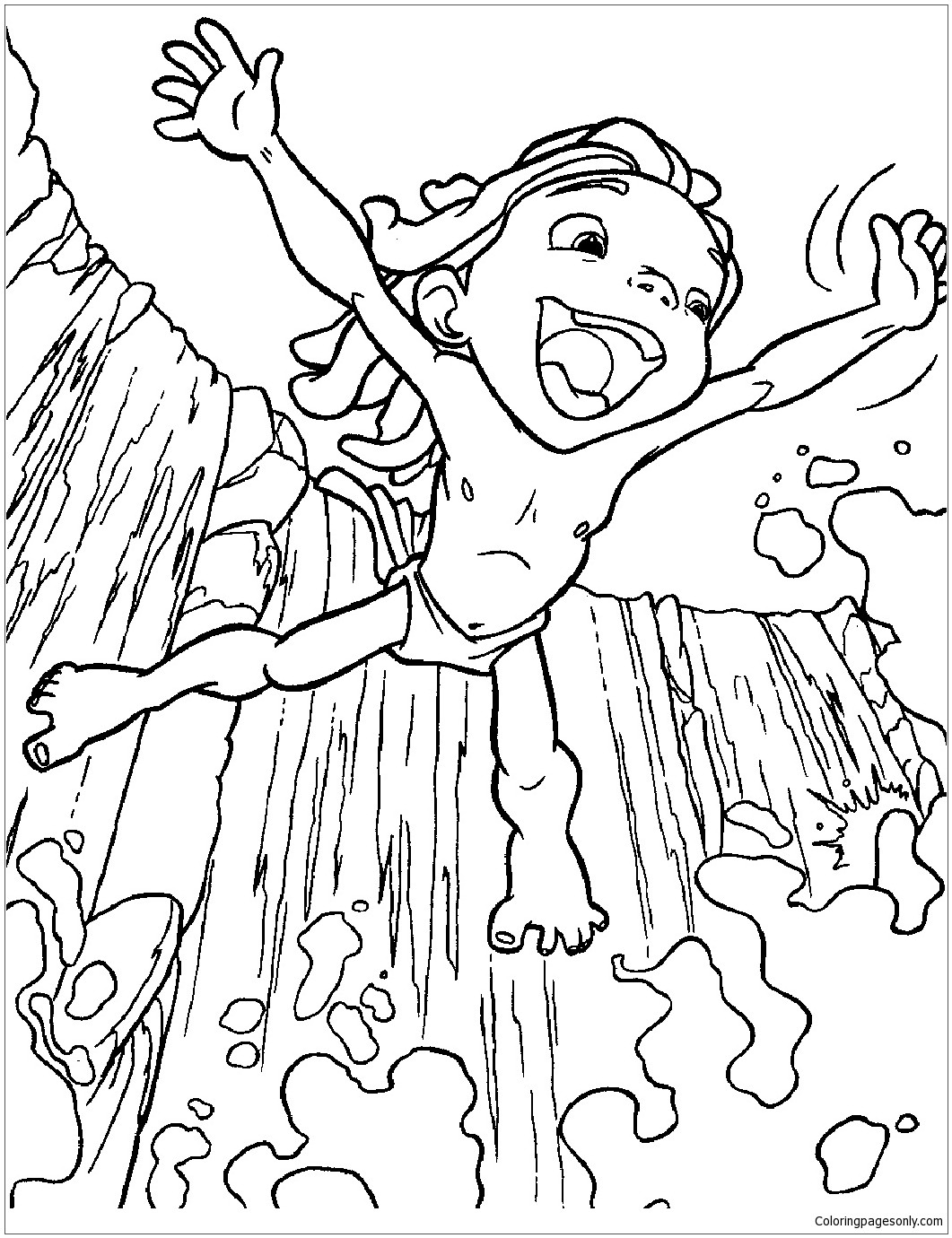 1061x1380 Waterfall Coloring Pages For Adults