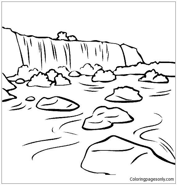 573x599 Iguazu Falls Coloring Page