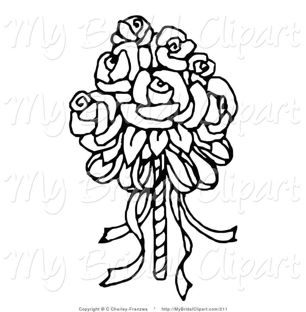 1024x1044 Bridal Clipart Of A Coloring Page Of A Bridal Bouquet Of Roses By