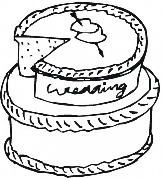 The Wedding Cakes Coloring Sheet For Drawing By Kids Cartoon 320x350 The Wedding Cakes Coloring Sheet For Drawing By Kids Cartoon
