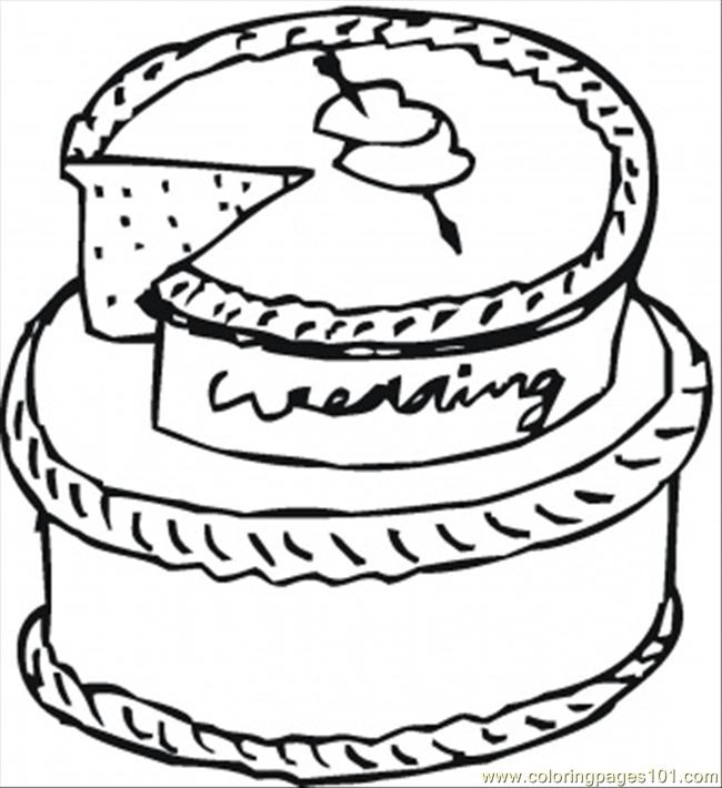 Wedding Cake Coloring Page 650x710 Wedding Cake Coloring Page