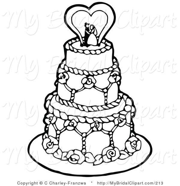 Bridal Clipart Of A Coloring Page Of A Black And White Tiered 600x620 Bridal Clipart Of A Coloring Page Of A Black And White Tiered