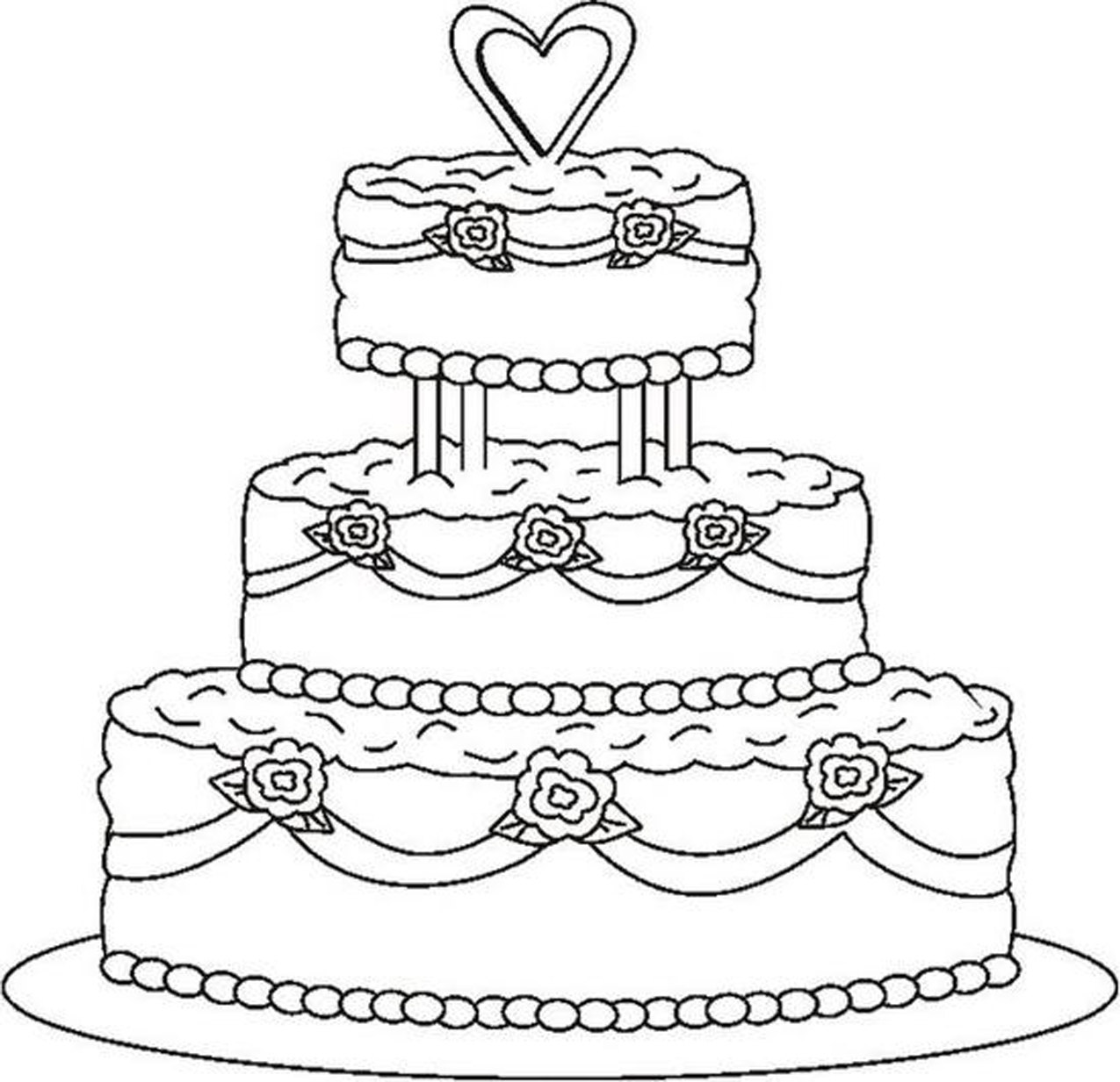 Cake Coloring Pages 1275x1233 Cake Coloring Pages