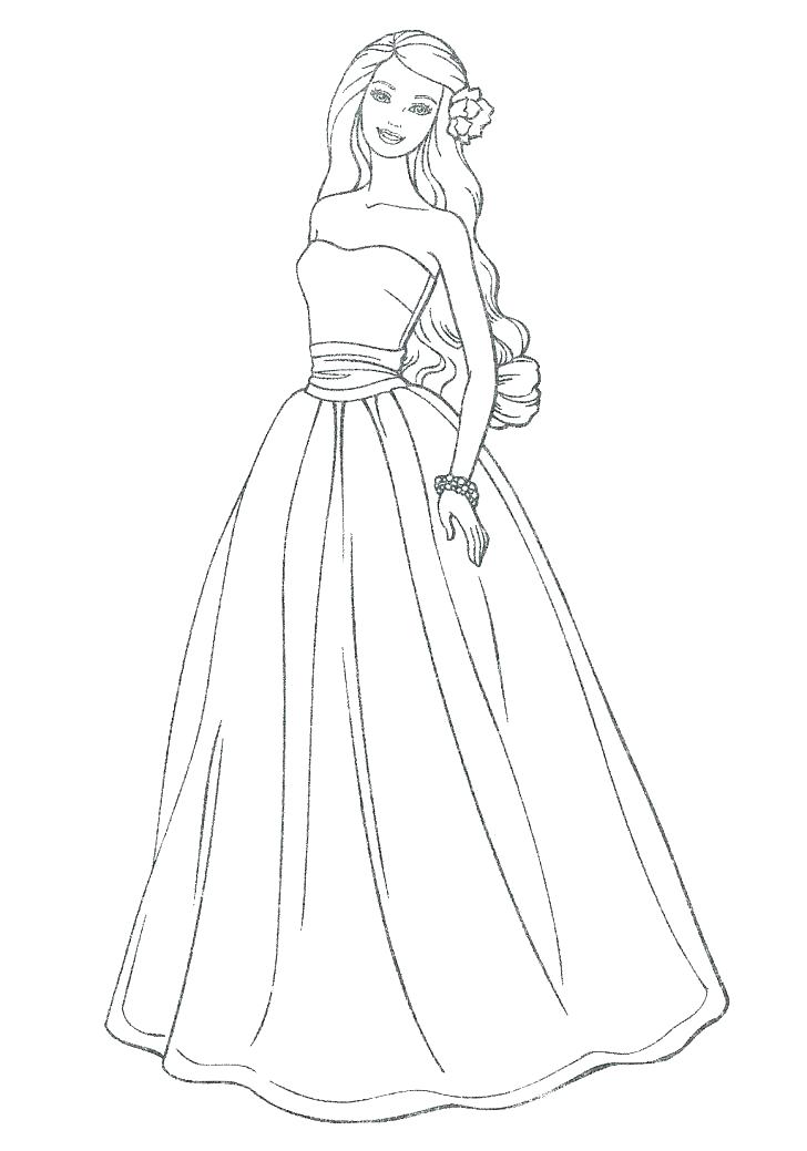 728x1039 Wedding Dress Coloring Pages Coloring Pages Of Dresses Wedding