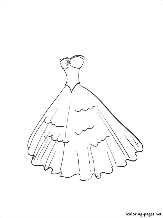 Printable Dress Coloring Pages 560x750 Printable Dress Coloring Pages
