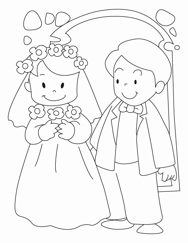 738x954 Free Bride And Groom Printable Coloring Page Wedding Party