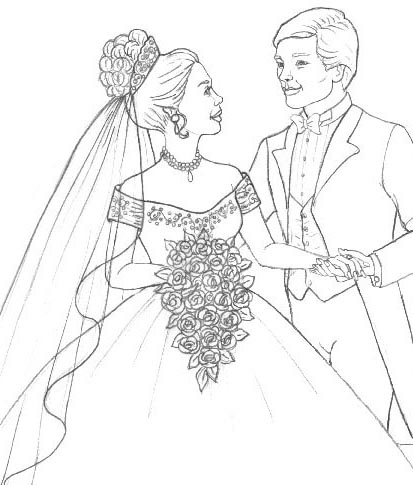413x485 Wedding Flowers Coloring Pages