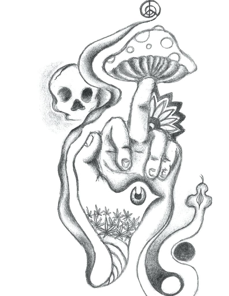 793x1024 Trippy Coloring Pages Women Free Printable Adult Weed Alien Stock