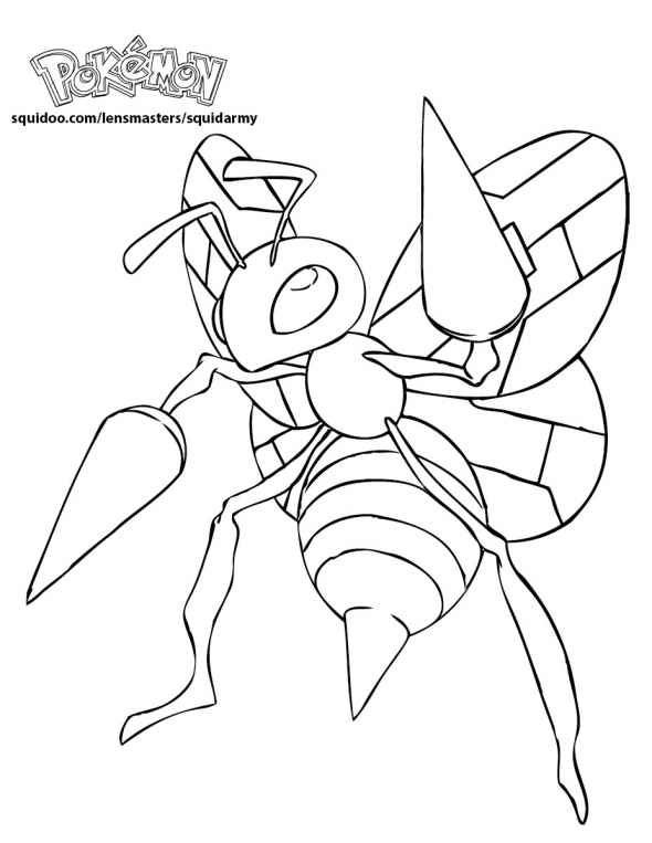 590x763 Pokemon Coloring Pages Beedrill