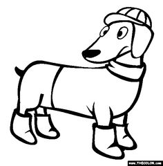236x240 Dog Color Pages Printable Dachshund With Puppies Coloring Page