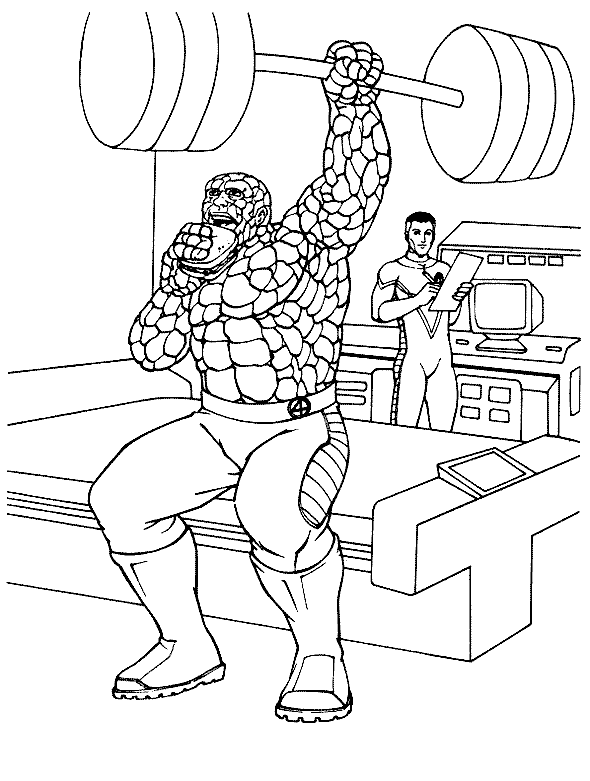 590x781 Fantastic Four The Thing Practicing Weightlifting Fantastic Four