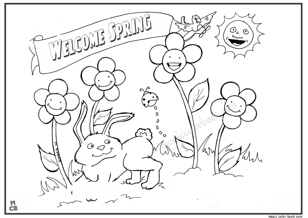 980x696 Welcome Spring Coloring Pages 0 4