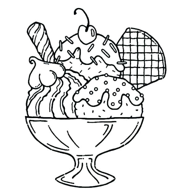618x618 Ice Cream Sundae Coloring Sheet Ice Cream Cone Coloring Template