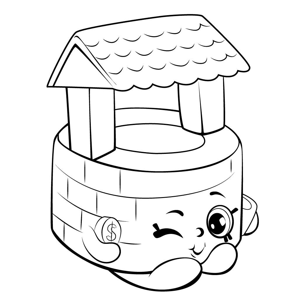 1024x1024 Wishing Well Coloring Page