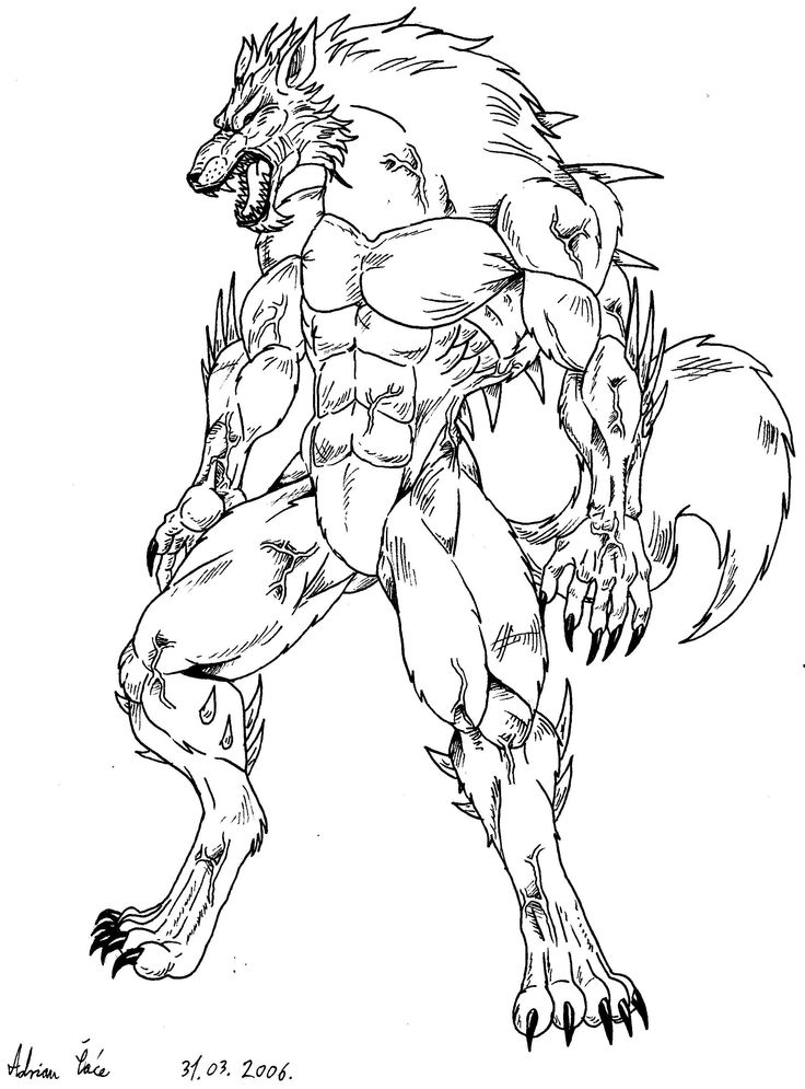 736x995 Werewolf Coloring Pages