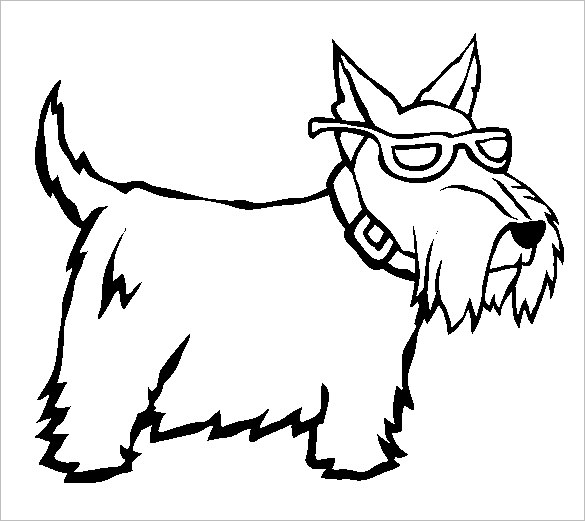 Dog Coloring Pages Printable Scottish Terrier Page 585x521 Dog Coloring Pages Printable Scottish Terrier Page