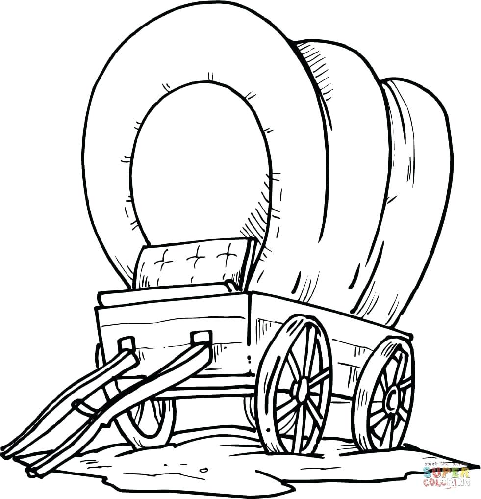 981x1017 Western Coloring Pages Wood Covered Wagon Wild West Town Page In 6