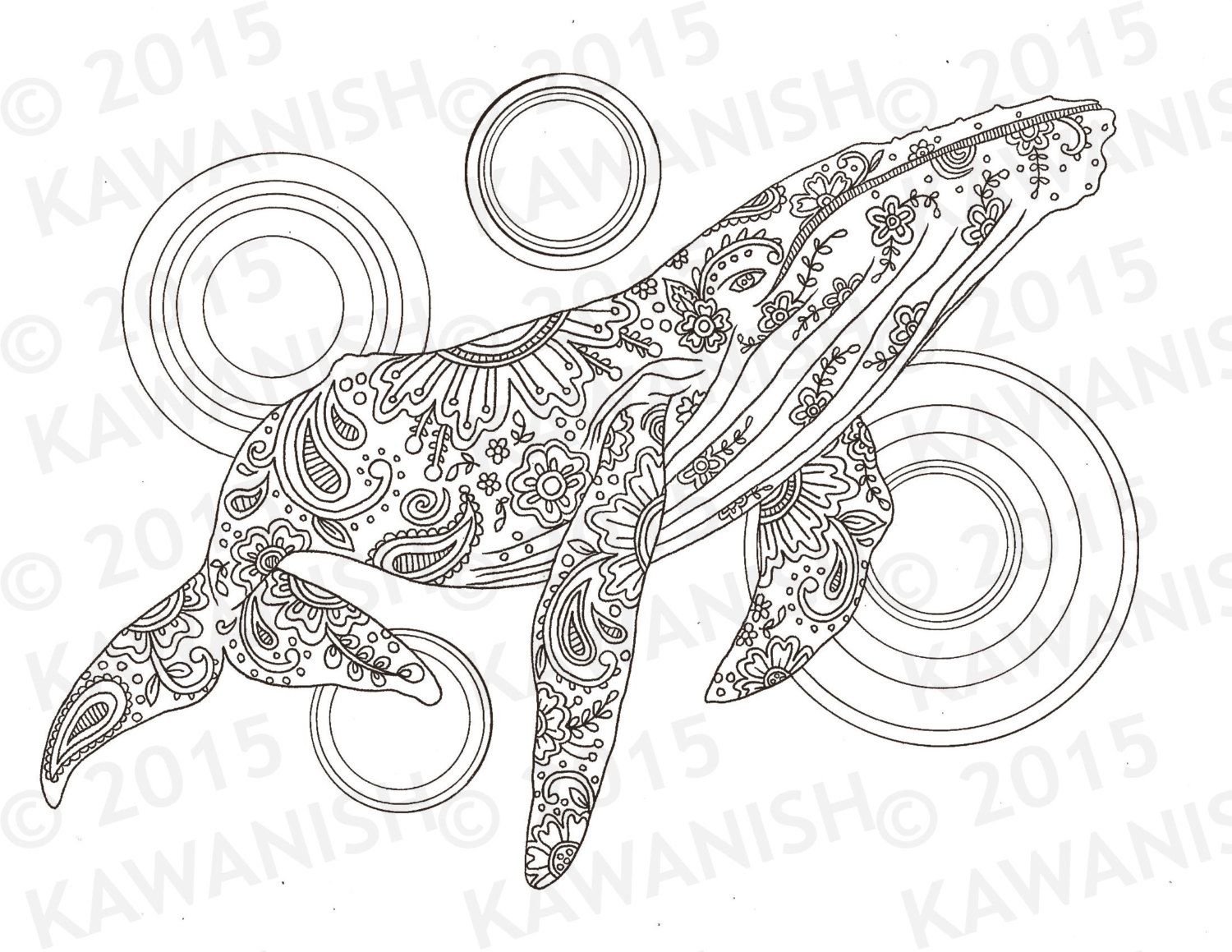 1500x1159 Whale Adult Coloring Page Gift Wall Art Zentangle By Kawanish