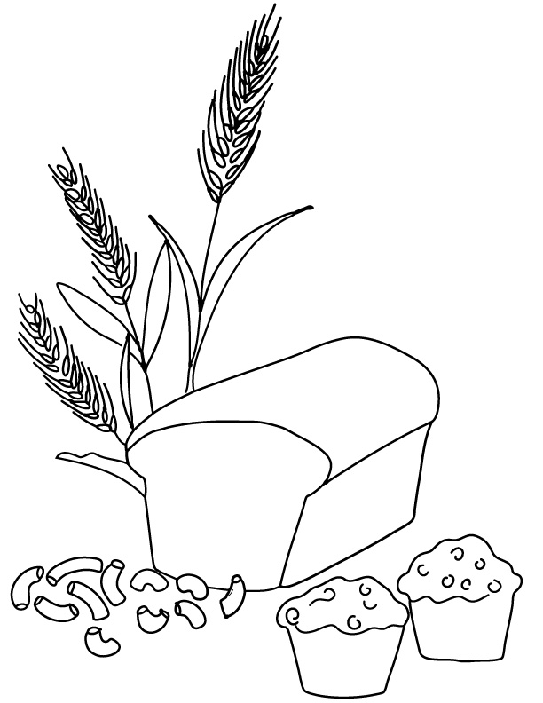 612x792 Free Printable Coloring Page And Clipart Wheat Products