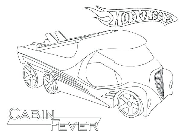 600x463 Hot Wheel Coloring Pages Hot Wheels Cabin Fever Coloring Page Free