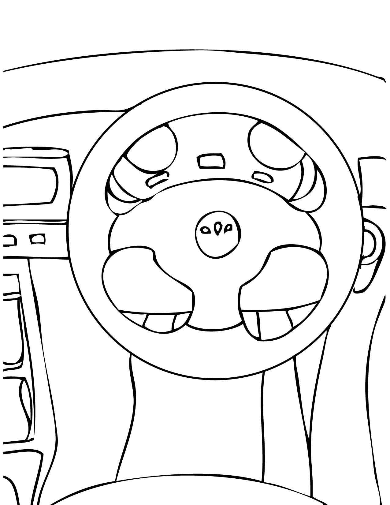 1275x1650 Steering Wheel Coloring Page