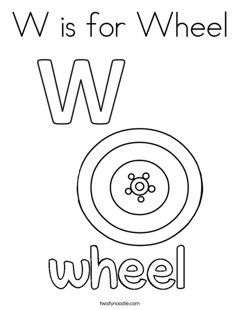 468x605 W Is For Wheel Coloring Page