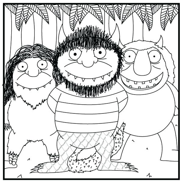 607x600 Where The Wild Things Are Coloring Page Illustrations By Wolf Wild